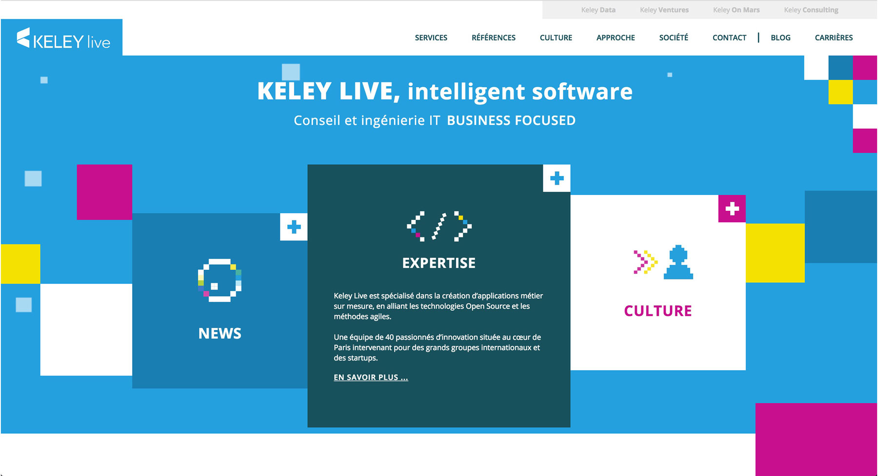Homepage of Keley Live Website